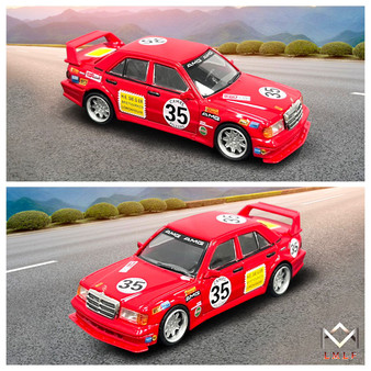 MERCEDES BENZ 190E 2.5-16 EVOLUTION EVO RED PIG 1/64 SCALE DIECAST CAR MODEL BY LMLF LMLFRPMER