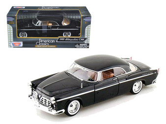 1955 Chrysler C300 Black 1/24 Scale Diecast Car Model By Motor Max 73302