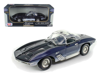 1961 CHEVROLET CORVETTE STINGRAY MAKO SHARK BLUE 1/18 SCALE DIECAST CAR MODEL BY MOTOR MAX 73102