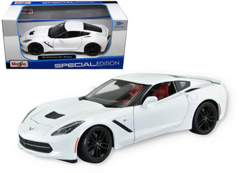 2014 CHEVROLET CORVETTE STINGRAY C7 WHITE 1/24 SCALE DIECAST CAR MODEL BY MAISTO 31505