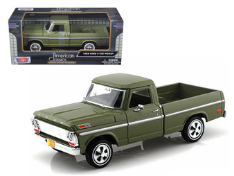 1969 Ford F-100 Pickup Truck Green 1/24 Scale Diecast Model By Motor Max 79315