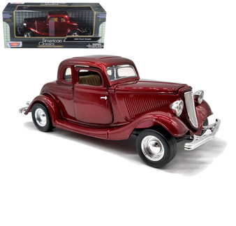 1934 Ford Coupe Red 1/24 Scale Diecast Car Model By Motor Max 73217