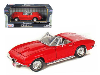 1967 Chevrolet Corvette Convertible Red 1/24 Scale Diecast Car Model By Motor Max 73224