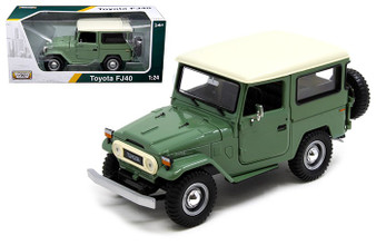 TOYOTA FJ40 FJ 40 LAND CRUISER GREEN 1/24 SCALE DIECAST CAR MODEL BY MOTOR MAX 79323