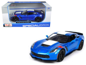 2017 Chevrolet Corvette Grand Sport Blue 1/24 Scale Diecast Car Model Maisto 31516