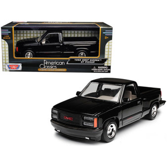 1992 GMC Sierra GT Black Pickup Truck 1/24 Scale Diecast Model By Motor Max 73204