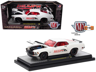 1970 Ford Mustang BOSS 429 Thumpr Cams Semi Gloss White 1/24 Scale By M2 Machines 40300-62A