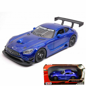 Mercedes Benz AMG GT3 Blue 1/24 Scale Diecast Car Model By Motor Max 73386