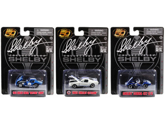 CARROLL SHELBY 50TH ANNIVERSARY SET OF 3 1/64 SCALE DIECAST CAR MODEL BY SHELBY COLLECTIBLES 16403