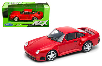 PORSCHE 959 RED 1/24 SCALE DIECAST CAR MODEL BY WELLY 24076