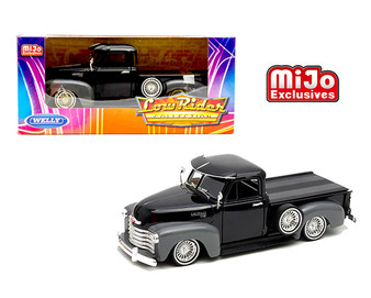 1953 CHEVROLET 3100 TRUCK LOWRIDER BLACK 1/24 SCALE DIECAST CAR MODEL BY WELLY 22087