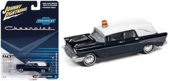 1957 CHEVROLET HEARSE CHEVY 1/64 SCALE DIECAST CAR MODEL BY JOHNNY LIGHTNING JLSP131