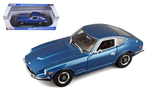 1971 Datsun 240Z 240 Z Nissan Fairlady Z Blue 1/18 Scale Diecast Car Model By Maisto 31170