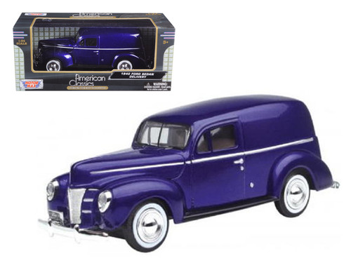 1940 Ford Sedan Delivery Blue Purple 1/24 Scale Diecast Car Model By Motor Max 73250