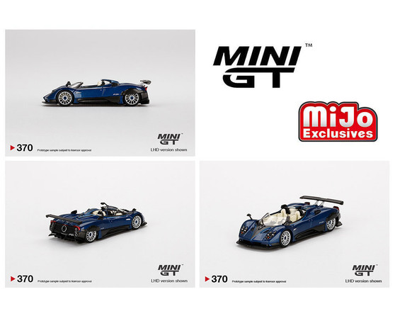 PAGANI ZONDA HP BARCHETTA BLUE TRICOLOR EXCLUSIVE 1/64 SCALE DIECAST CAR MODEL BY TSM MINI GT MGT00370