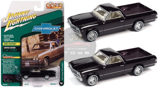 1967 CHEVROLET EL CAMINO ROYAL PLUM METALLIC 1/64 SCALE DIECAST CAR MODEL BY JOHNNY LIGHTNING JLSP225

