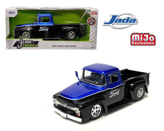 1956 FORD F-100 CUSTOM PICKUP TRUCK 1/24 SCALE DIECAST CAR MODEL BY JADA TOYS 34307