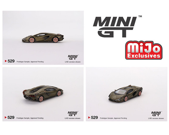 LAMBORGHINI SIAN FKP 37 PRESENTATION MATT GREEN EXCLUSIVE 1/64 SCALE DIECAST CAR MODEL BY MINI GT MGT00529