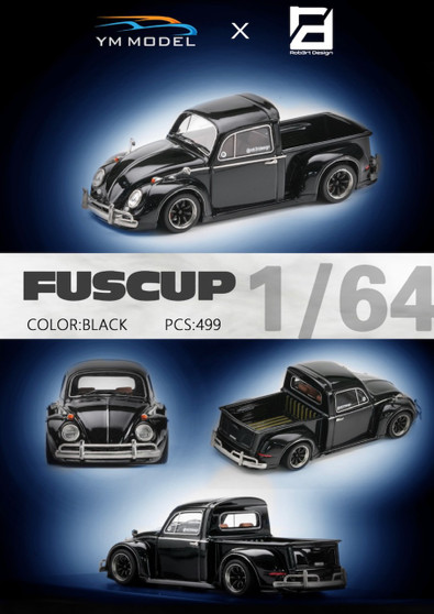 VOLKSWAGEN BEETLE PICKUP TRUCK FUSCUP ROB3RT DESIGN CO-BRANDED FIRST CREATIVE MODIFICATION 1/64 SCALE RESIN MODEL BY YM MODEL FBEEBK