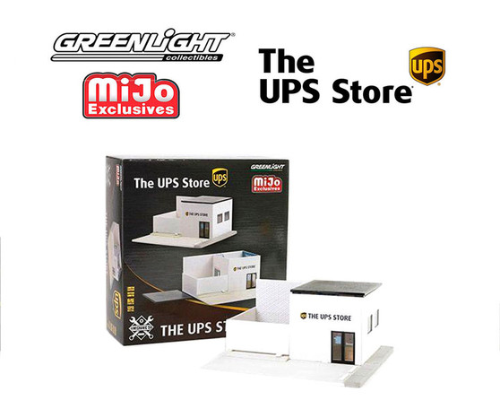 UPS STORE DIORAMA 1/64 SCALE FOR DIECAST CAR MODELS BY GREENLIGHT 51491