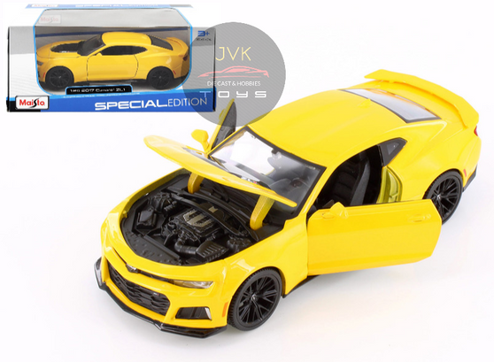 2017 CHEVROLET CAMARO ZL1 YELLOW 1/24 SCALE DIECAST CAR MODEL BY MAISTO 31512