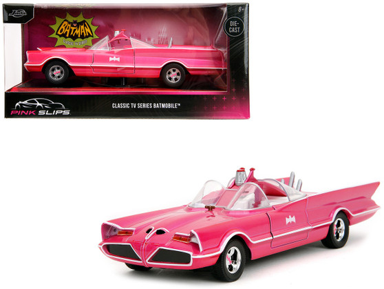 1966 CLASSIC BATMOBILE PINK BATMAN 1/24 SCALE DIECAST CAR MODEL JADA TOYS 35189