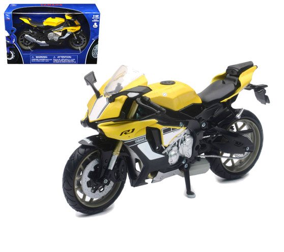 2016 Yamaha YZF-R1 Yellow Motorcycle Bike 1/12 Scale By Newray 57803