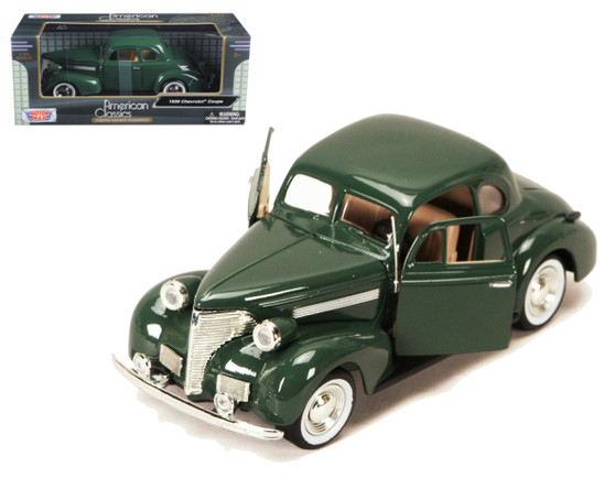 1939 Chevrolet Coupe Green 1/24 Scale Diecast Car Model By Motor Max 73247