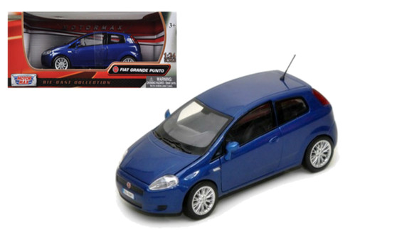 Fiat Grande Punto Blue 1/24 Scale Diecast Car Model By Motor Max 73377
