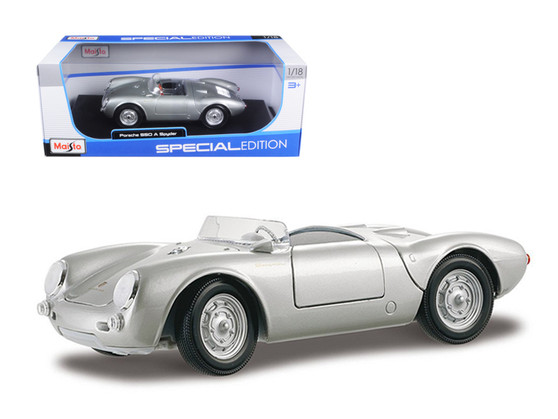 Porsche 550 A Spyder Silver 1/18 Scale Diecast Car Model By Maisto 31843