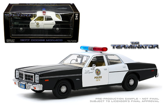 1977 DODGE MONACO TERMINATOR METROPOLITAN POLICE 1/24 SCALE DIECAST CAR MODEL BY GREENLIGHT 84101