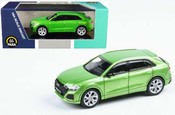 AUDI RS Q8 JAVA GREEN 1/64 SCALE DIECAST CAR MODEL BY PARAGON PARA64 55171