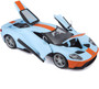 2017 FORD GT LIGHT BLUE GULF 1/18 SCALE DIECAST CAR MODEL BY MAISTO 31384