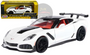 2019 CHEVROLET CORVETTE ZR1 WHITE BLACK 1/24 SCALE DIECAST CAR MODEL BY MOTOR MAX 79356