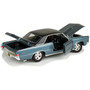 1965 PONTIAC GTO HURST BLUE WITH BLACK TOP 1/18 SCALE DIECAST CAR MODEL BY MAISTO 31885