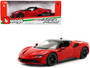 FERRARI SF90 STRADALE RED WITH BLACK TOP 1/18 SCALE DIECAST CAR MODEL BY BBURAGO 16015