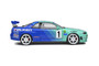 NISSAN SKYLINE GT-R R34 FALKEN LIVERY JGTC 2001 1999 #1 H. TAKEUCHI / Y. TACHIKAWA 1/18 SCALE DIECAST CAR MODEL BY SOLIDO 1804304