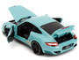 PORSCHE 911 TURBO 997 LIGHT BLUE PINK SLIPS 1/24 SCALE DIECAST CAR MODEL BY JADA TOYS 35060