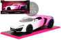 LYKAN HYPERSPORT WHITE PINK SLIPS 1/24 SCALE DIECAST CAR MODEL BY JADA TOYS 35058