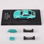 PORSCHE RWB 964 GREEN REMOVABLE TAIL WITH EXTRA TAIL & SET OF WHEELS 1/64 SCALE DIECAST CAR MODEL BY CM MODELS CMPORGN