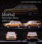 MERCEDES BENZ S124 STATION WAGON LOWERED GOLD WITH GOLDEN WHEELS 1/64 SCALE DIECAST CAR MODEL BY MORTAL MORMBBL