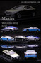 2024 MERCEDES BENZ S-CLASS S450 W222 BLUE/WHITE 1/64 SCALE DIECAST CAR MODEL BY MASTER MASMBBLWH