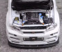 NISSAN SKYLINE GT-R R34 STAGEA WAGON HOOD OPENS WHITE 1/64 SCALE DIECAST CAR MODEL BY FOCAL HORIZON FHSTAWH