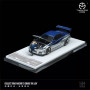 NISSAN SKYLINE GT-R R34 SILVER / BLUE BBS WHEELS HOOD OPENS WITH FIGURE 1/64 SCALE DIECAST CAR MODEL BY TIME MICRO TMR34SILFIG