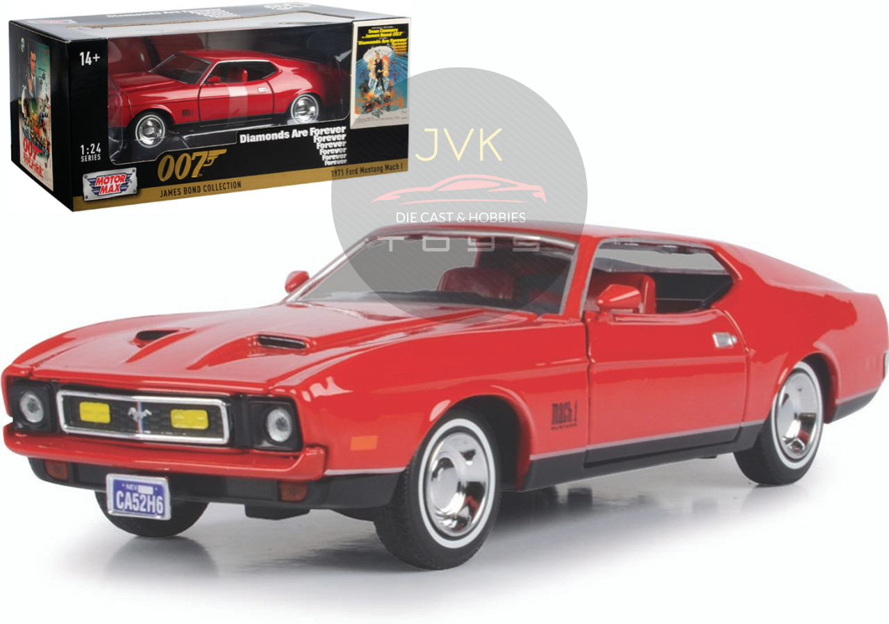 1971 FORD MUSTANG MACH 1 007 JAMES BOND DIAMONDS ARE FOREVER 1/24 SCALE  DIECAST CAR MODEL BY MOTOR MAX 79851