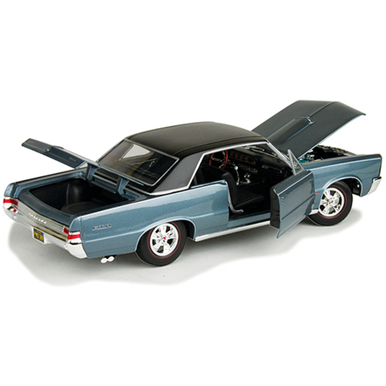 1965 PONTIAC GTO HURST BLUE WITH BLACK TOP 1/18 SCALE DIECAST CAR 