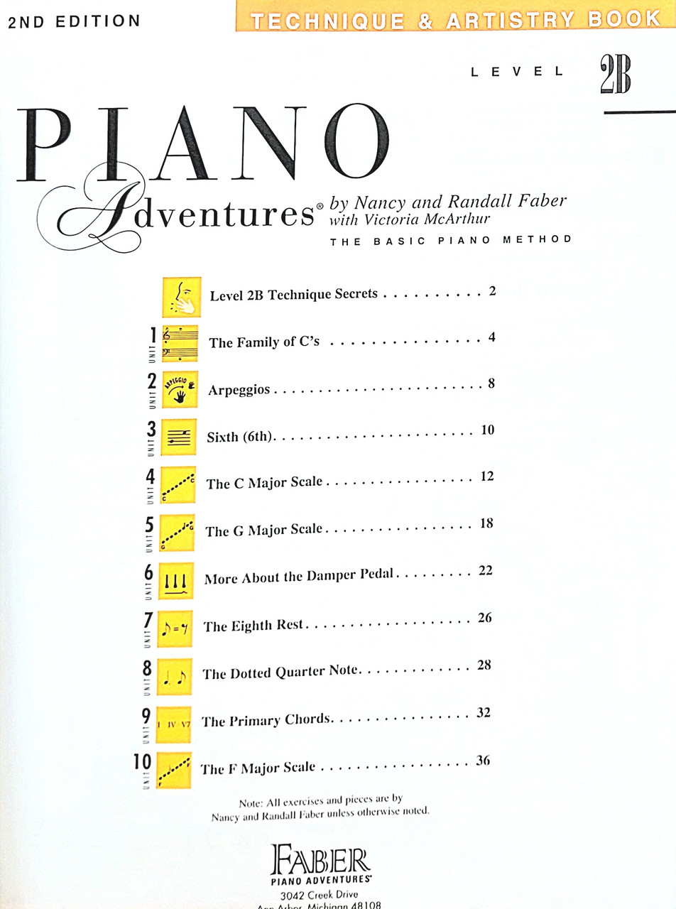 Piano Adventures Technique & Artistry Book Level 2B at Piano Gallery
