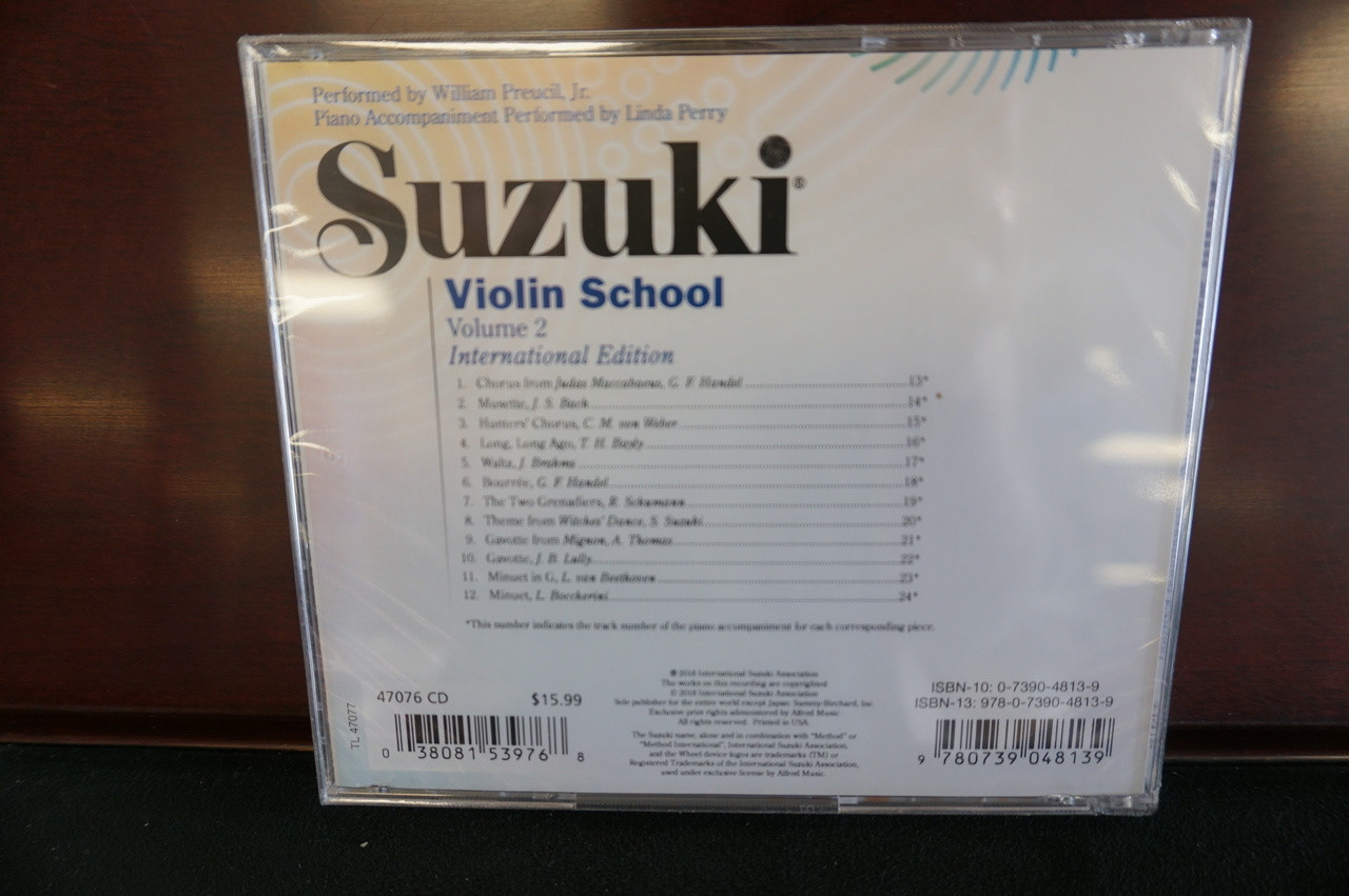 Suzuki Violin School Volume 2 International Edition CD at Piano Gallery