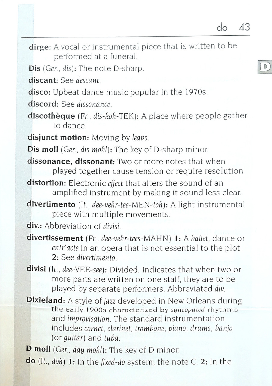 Essential Dictionary of Music- Definitions-Composers-Theory-Instrument ...