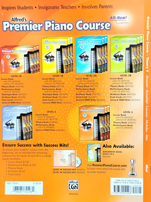 Alfred's Premier Piano Course Theory 4 Alfred's Premier Piano Course Theory 4
